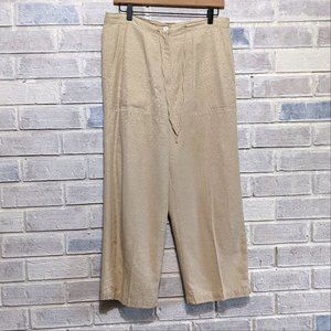Linden Hill 100% silk pants trouser wide leg drawstring sz S